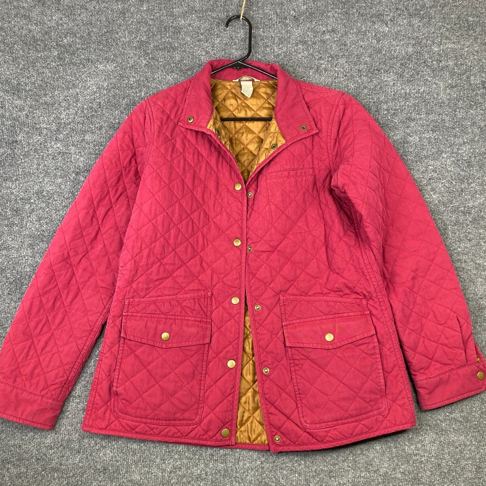 Duluth Trading Co Womens Magenta Pink Quilted Barn Jacket Medium Insulated Coat